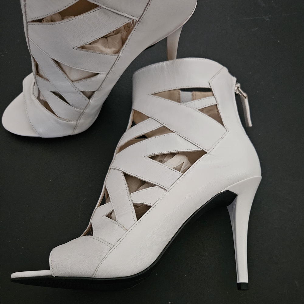Nine West White Strappy Heels